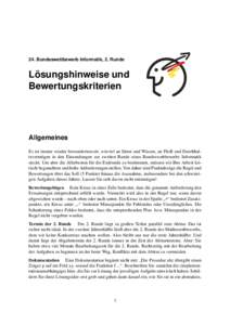 24. Bundeswettbewerb Informatik, 2. Runde  ¨ Losungshinweise und Bewertungskriterien