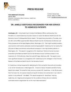 Microsoft Word - Press Release- Dr. J. Goetcheus -Distinguished Service Award.doc