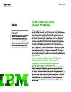 IBM Software Solution Brief Cross-industry  IBM Connections