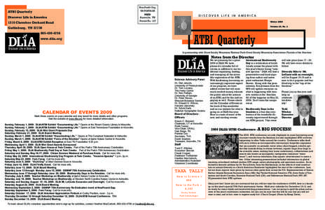 Non-Profit Org. US POSTAGE ATBI Quarterly Discover Life in America 1316 Cherokee Orchard Road