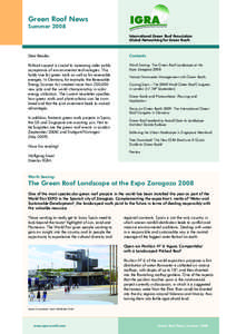 Green Roof News Summer 2008 International Green Roof Association Global Networking for Green Roofs