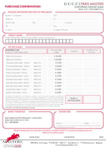 PURCHASE CONFIRMATION  EUROPEAN GRAND SLAM FROM 4 TO 7 DECEMBER 2014