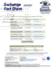 Exchange Fact SheetCentre for International Management Team