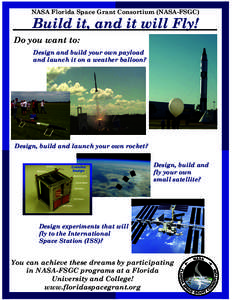 NASA Florida Space Grant Consortium (NASA-FSGC)  Build it, and it will Fly! Do you want to: Design and build your own payload