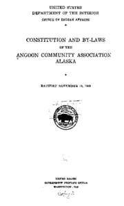 Constitution and Bylaws of the Angoon Community Association