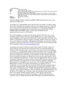 -----Original Message----From: Wright, Richard L HQ02 Sent: Tuesday, March 20, 2001 2:59 PM To: Higgins, Paula M NAN02; Warren, Brenda A LRDOR; Cordes, Gordon E MVD; King, Gary W SAD; Hay,