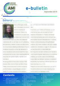 e-bulletin  September 2015 Editorial by Lynne Lawrence 32