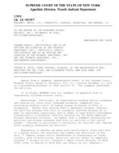 SUPREME COURT OF THE STATE OF NEW YORK  Appellate Division, Fourth Judicial Department 1300 CAPRESENT: SMITH, J.P., PERADOTTO, LINDLEY, VALENTINO, AND WHALEN, JJ.