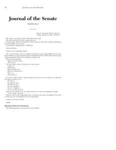 38  JOURNAL OF THE SENATE Journal of the Senate NINTH DAY