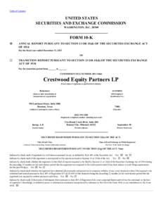 Table of Contents  UNITED STATES SECURITIES AND EXCHANGE COMMISSION WASHINGTON, D.C[removed]