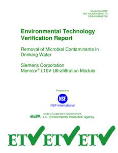 September 2009 NSF[removed]EPADWCTR EPA/600/R[removed]Environmental Technology Verification Report