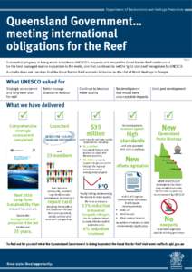 Substantial progress is being made to address UNESCO’s requests and ensure the Great Barrier Reef continues to be the best managed marine ecosystem in the world, one that continues to set the ‘gold standard’ recogn