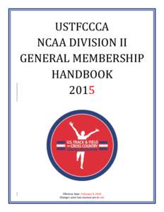 USTFCCCA NCAA DIVISION II GENERAL MEMBERSHIP HANDBOOK 2015