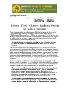 Chevron Corporation / Environment of the United States / Chemistry / Chevron Richmond Refinery / Bay Area Air Quality Management District / Oil refinery / Air pollution / California Environmental Quality Act / Environment of California / California