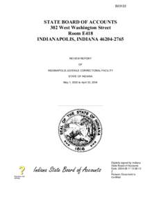 Indianapolis Juvenile Correctional Facility / Comprehensive annual financial report / Economy of the United States / Economic policy / Juvenile detention centers / Accountancy / Indiana Department of Correction