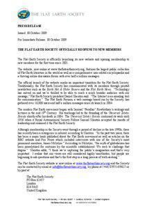 PRESS RELEASE Issued: 30 October 2009 For Immediate Release: 30 October 2009