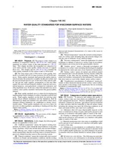 Chapter 102: Water Quality Standards for Wisconsin Surface Waters