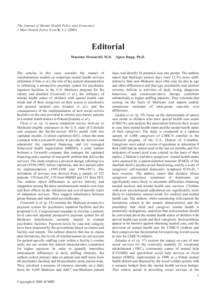 Federal assistance in the United States / Healthcare reform in the United States / Presidency of Lyndon B. Johnson / Mental health / Healthcare in Canada / Medicare / Mental disorder / Community mental health service / Caregiver / Medicine / Health / Psychiatry