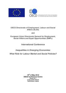 OECD Directorate of Employment, Labour and Social Affairs (ELSA) and European Union Directorate General for Employment, Social Affairs and Equal Opportunities (EMPL)