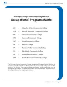 Paradise Valley Community College  Maricopa County Community College District Occupational Program Matrix CG