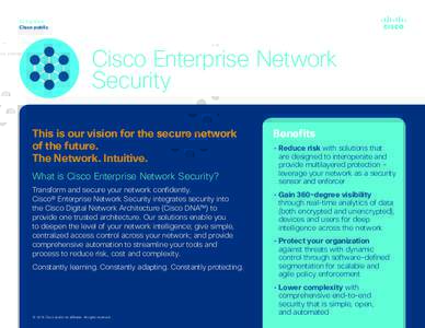 At a glance Cisco public Cisco Enterprise Network Security This is our vision for the secure network