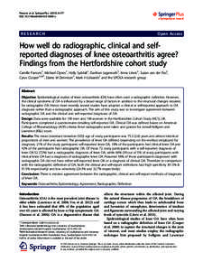 How well do radiographic, clinical and self-reported diagnoses of knee osteoarthritis agree? Findings from the Hertfordshire cohort study