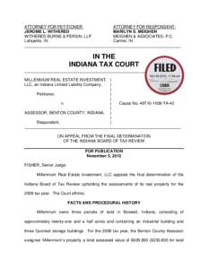 ATTORNEY FOR PETITIONER: ATTORNEY FOR RESPONDENT: JEROME L. WITHERED MARILYN S. MEIGHEN WITHERED BURNS & PERSIN, LLP MEIGHEN & ASSOCIATES, P.C.