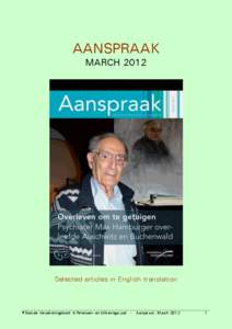 AANSPRAAK MARCH 2012 Selected articles in English translation  © Sociale Verzekeringsbank & Pensioen- en Uitkeringsraad