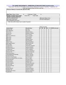 2011 SANDY HOOK BIOBLITZ - TERRESTRIAL PLANTS DATA SHEET (Common name) Please return this sheet to Home Base (Littoral Society, Building #18) by 2pm on Saturday 17 September 2011 Check each species observed within each s