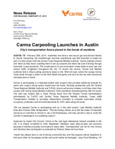 Microsoft Word - Carma Austin Press Release_Feb[removed]FINAL.docx