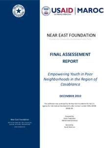 NEAR EAST FOUNDATION Partners for Community Development since 1915 FINAL ASSESSEMENT REPORT Empowering Youth in Poor