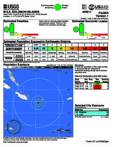 Green Alert Earthquake Shaking M 6.8, SOLOMON ISLANDS