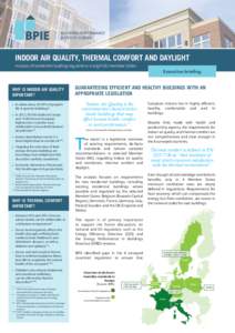 BUILDINGS PERFORMANCE INSTITUTE EUROPE INDOOR AIR QUALITY, THERMAL COMFORT AND DAYLIGHT Analysis of residential building regulations in eight EU Member States