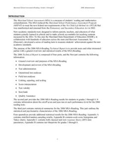 Test / No Child Left Behind Act / Equating / Item response theory / Maryland State Assessment / Highest-income metropolitan statistical areas in the United States / Education / Psychometrics / Evaluation