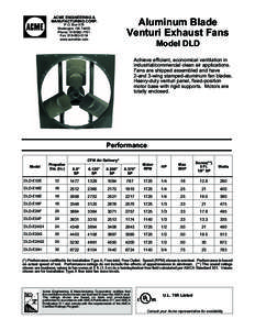 ACME ENGINEERING & MANUFACTURING CORP. Aluminum Blade Venturi Exhaust Fans