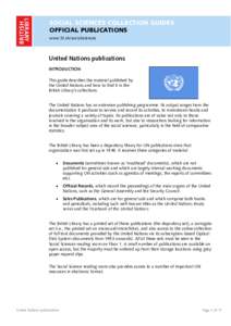 Social sciences collection guides: United Nations publications