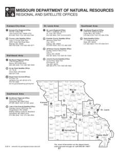 MISSOURI DEPARTMENT OF NATURAL RESOURCES REGIONAL AND SATELLITE OFFICES St. Louis Area Kansas City Area