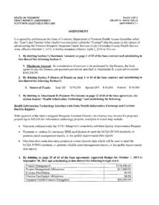 STATE OF VERMONT PROCUREMENT AMENDMENT FLETCHER ALLEN HEALTH CARE PAGE 1 OF2 GRANT#: [removed]