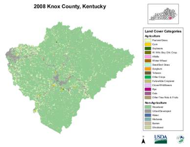 2008 Knox County, Kentucky  Land Cover Categories Agriculture  Pasture/Grass