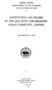 Constitution and Bylaws of the Gila River Pima-Maricopa Indian Community
