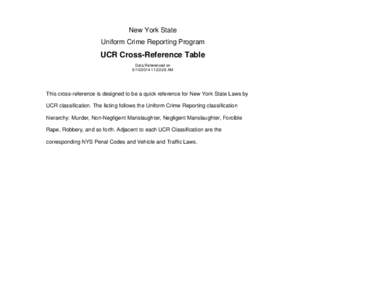 UCR Cross Reference Table