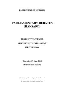 EXTRACTFROMBOOK  PARLIAMENT OF VICTORIA PARLIAMENTARY DEBATES (HANSARD)