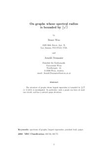 On graphs whose spectral √ radius 3 is bounded by 2 2 by