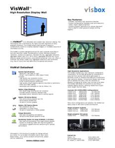 VisWall  TM High Resolution Display Wall Key Features: