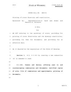 2013 General Session - Engrossed Version - HB0031 - Printing of state directory and constitution.