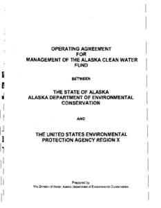 Operating Agreement for Managment of the Alaska Clean Water Fund