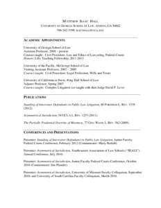 Microsoft Word - Matthew Hall CV June[removed]doc