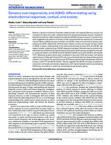 ORIGINAL RESEARCH ARTICLE published: 29 March 2010 doi: [removed]fnint[removed]INTEGRATIVE NEUROSCIENCE