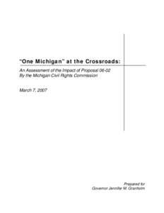 State governments of the United States / Jennifer Granholm / Michigan Department of Civil Rights / Michigan Department of Energy /  Labor & Economic Growth / Government of Michigan / Michigan Civil Rights Initiative / Michigan