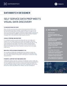 PRODUCTS  DATAWATCH DESIGNER SELF SERVICE DATA PREP MEETS VISUAL DATA DISCOVERY